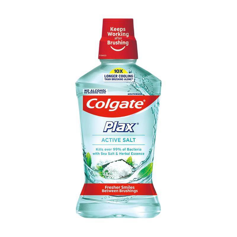 Colgate 高露洁 清新盐爽漱口水500mlx2 清新口气 含漱液无酒精 0酒精 去口臭 18.9元