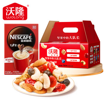 wolong 沃隆 每日坚果750g+雀巢（Nestle）1+2原味速溶咖啡粉15g*100条盒装