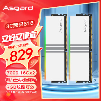 Asgard 阿斯加特 女武神·瓦尔基里 DDR5 7000MHz RGB 台式机内存 灯条 白色 32GB 16GBx2