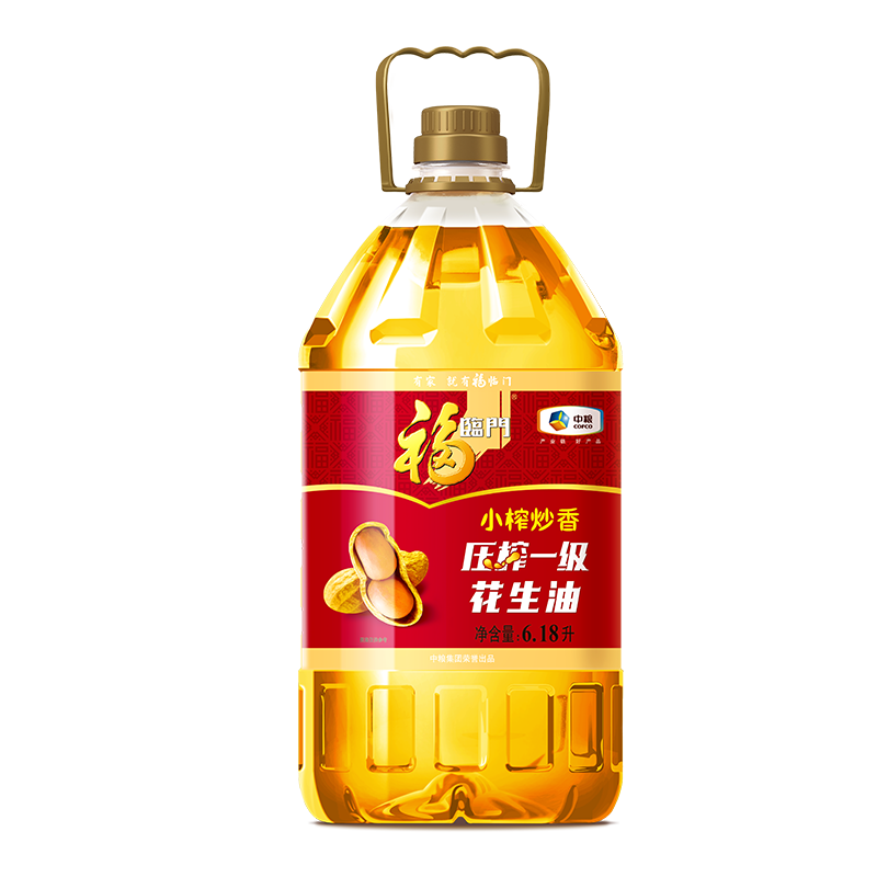 福临门 食用油 小榨炒香 压榨一级花生油6.18L 中粮出品 107.7元包邮