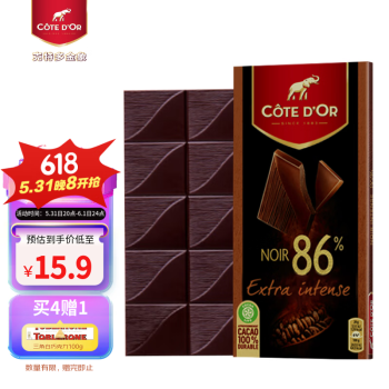 克特多金象 86%可可黑巧克力 100g