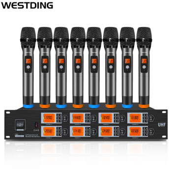 WESTDING 威斯汀 专业会议无线话筒麦克风U段高保真一拖八套装  K18可选配