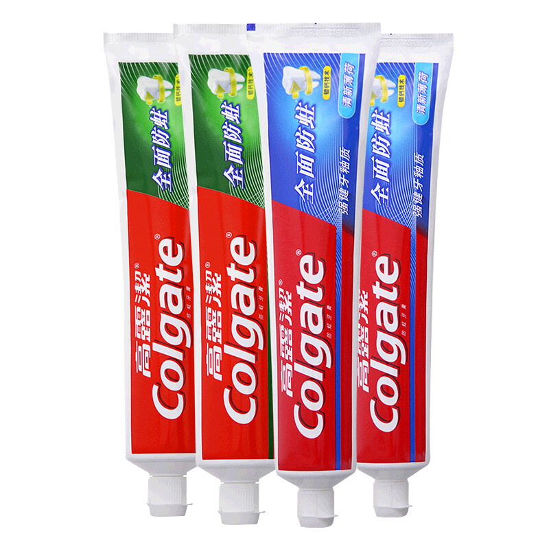 Colgate 高露洁 全面防蛀牙膏大容量4支囤货装（清新薄荷250g×2+超爽薄荷250g×2 47.9元