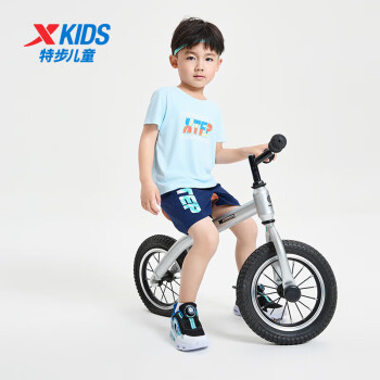 XTEP 特步 儿童童装夏季短T男幼童亲肤舒适短袖针织衫 天际蓝 120cm
