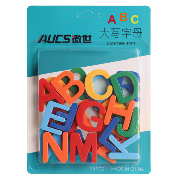 AUCS 傲世 大写英文字母白板磁铁 彩色教学家用小学生幼儿园磁钉磁扣磁力贴片吸铁石 A-Z 共26个