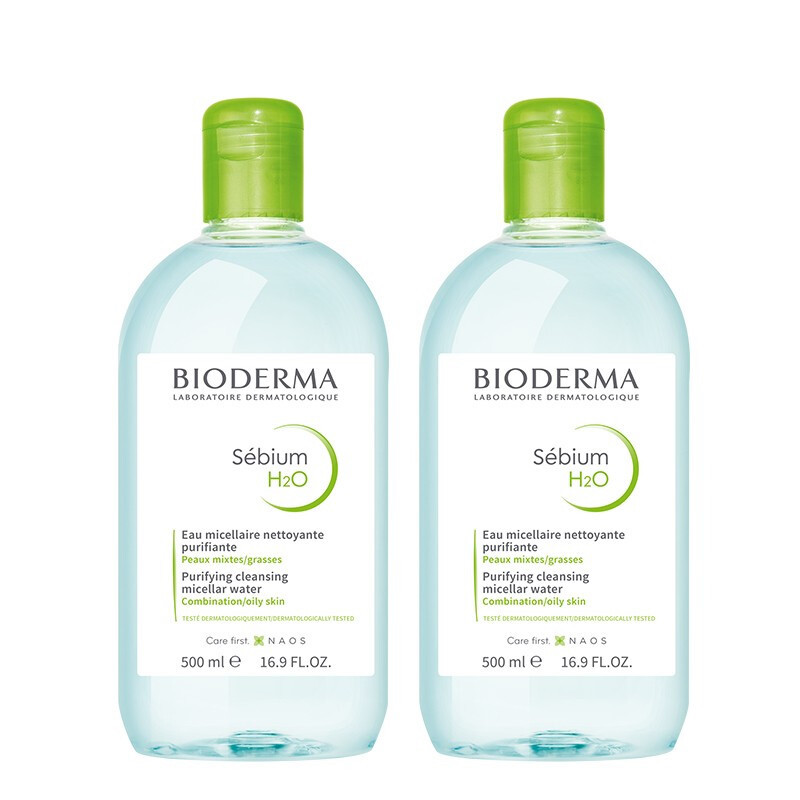 BIODERMA 贝德玛 绿水500ml*2净妍控油洁肤液卸妆水卸妆液防晒520情人节送女友礼物赠品+1 券后85.8元