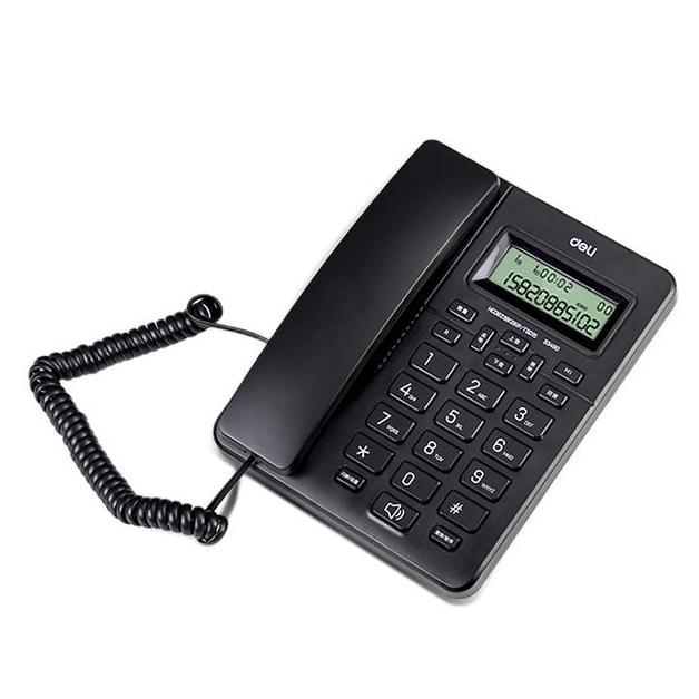 deli 得力 电话机座机 固定电话 办公家用 免提通话 大字按键 来电显示 33490黑 49元