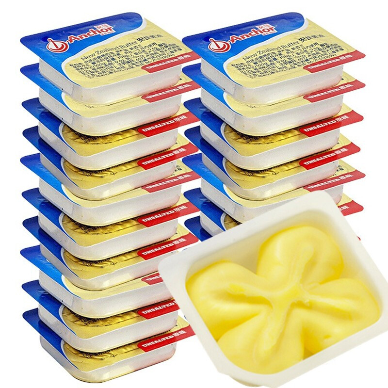 Anchor 安佳 新西兰进口黄油16盒煎牛排黄油小包装动物黄油 烘焙黄油112g 16盒原味 19.3元