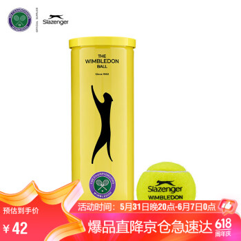 Slazenger 史莱辛格 网球 温网官方用球 训练比赛球铁罐3粒装 新包装STB340971