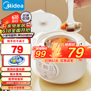 Midea 美的 宝宝辅食锅1L电炖锅DZE1066 ￥74