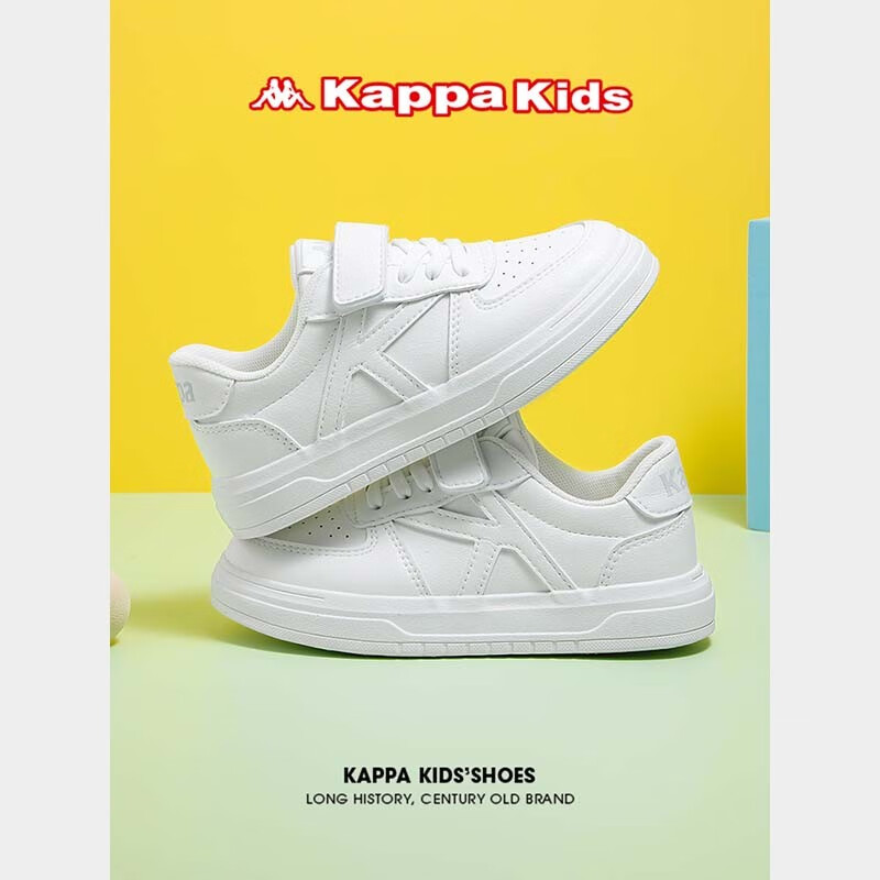 Kappa 卡帕 Kids卡帕儿童鞋 米/白|单鞋|四季可穿 29码 券后77.96元