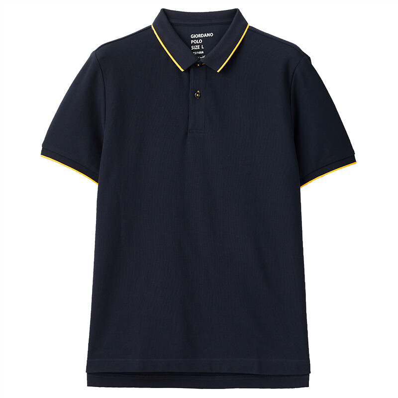 GIORDANO 佐丹奴 男士短袖POLO衫 01011425 标志海军蓝 L 79.9元