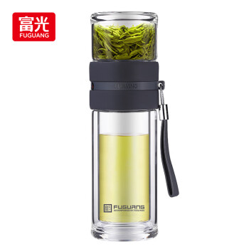 富光 FUGUANG 富光 泡茶师系列 G1609-SH-240 双层玻璃杯 240ml 灰色