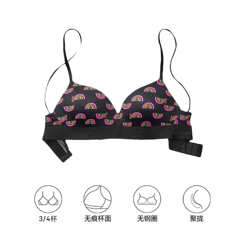 VICTORIA'S SECRET PINK Logo下围舒适文胸光面内衣女休闲简约胸罩 57T 券后67元