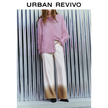 URBAN REVIVO UR2024春季新款女高街潮流撞色晕染明线设计感牛仔裤UWJ840007