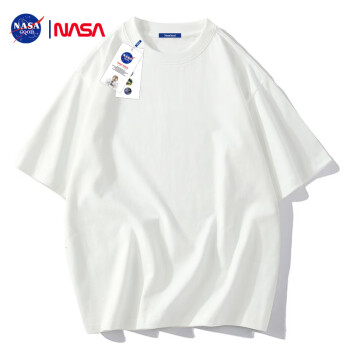NASA GOOD 短袖t恤男夏季纯棉经典纯色圆领休闲百搭青年男女体恤潮 白4XL