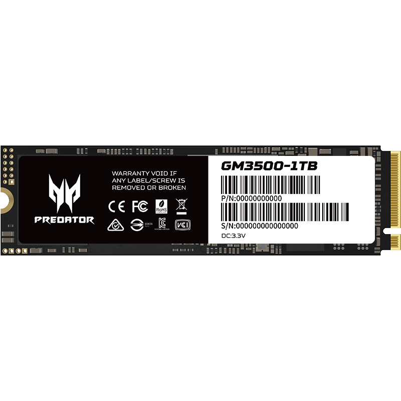 京东PLUS：PREDATOR 宏碁掠夺者 掠夺者 GM3500系列 M.2 固态硬盘 1TB （PCI-E3.0） 397.01元包邮