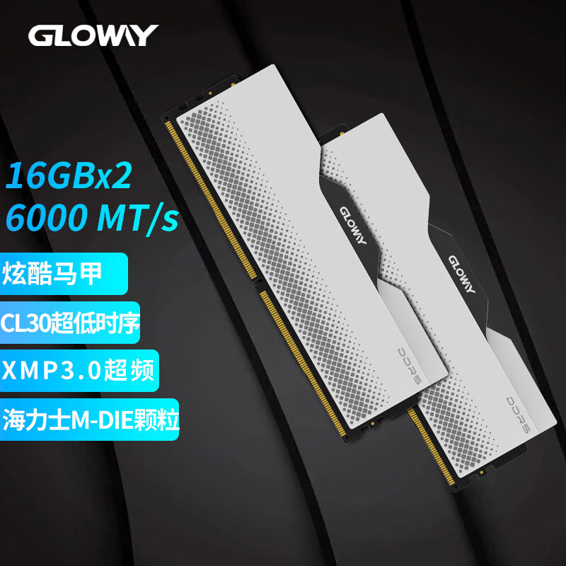 7日0点：GLOWAY 光威 32GB(16GBx2)套装 DDR5 6000 台式机内存条 龙武系列 海力士M-die颗粒 CL30 助力AI 券后599元