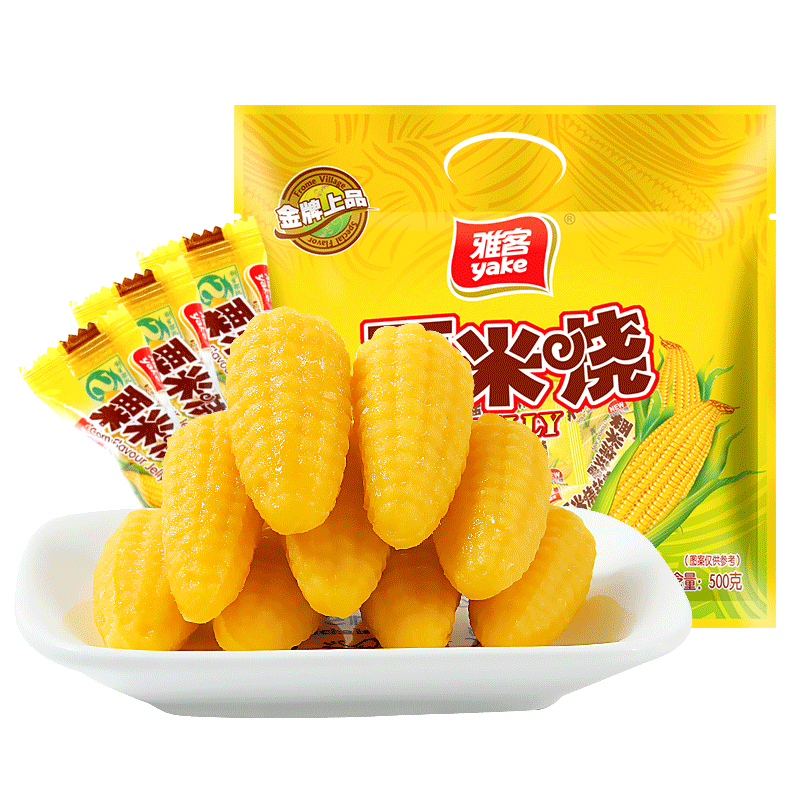 雅客粟米烧软糖500g ￥11.9