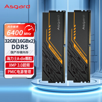 Asgard 阿斯加特 32GB套装 DDR5 6400 台式机内存条 金伦加&TUF 海力士A-die