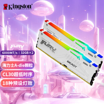 Kingston 金士顿 FURY 64GB套装 DDR5 6000 台式机内存条 Beast