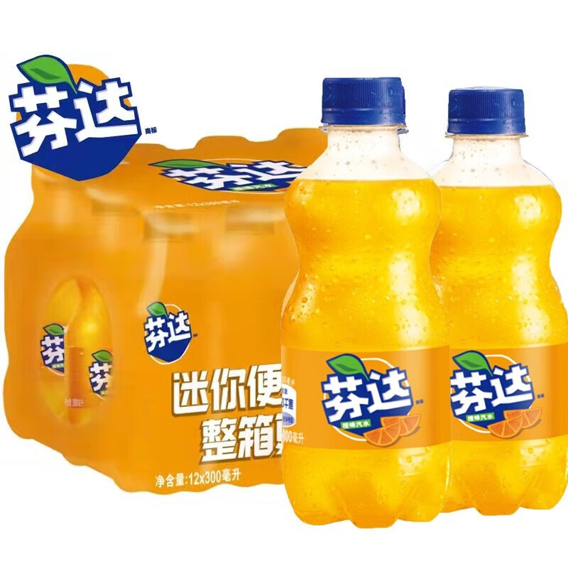 Coca-Cola 可口可乐 原味 雪碧 芬达 碳酸饮料汽水 300ml*12瓶 轻巧迷你装小胶瓶可乐 300mL 12瓶 芬达 16.8元