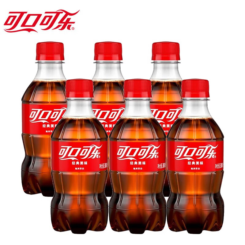Fanta 芬达 可口可乐（Coca-Cola）汽水碳酸饮料 300ml小瓶装系列饮料 可乐300ml*6瓶 券后4.9元