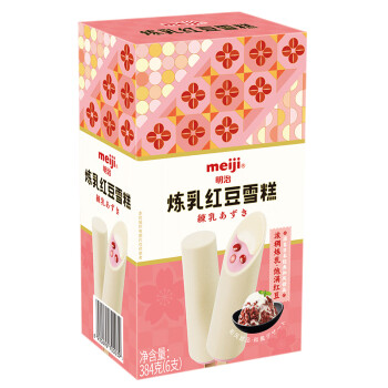 meiji 明治 炼乳红豆雪糕 64g*6支 彩盒装（新旧包装随机发货）