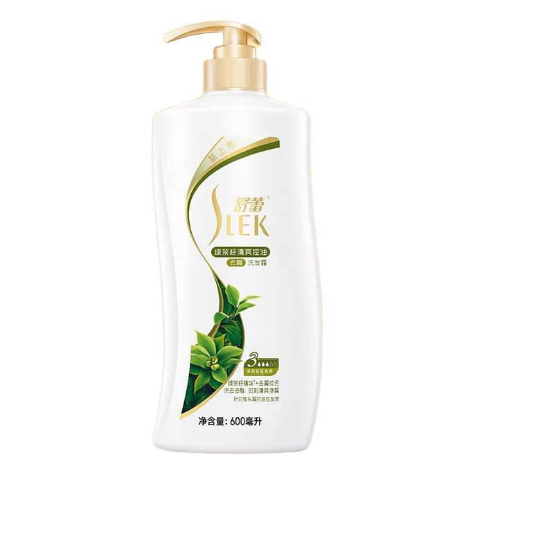 SLEK 舒蕾 绿茶籽清爽控油去屑洗发水 600ml/瓶*2件 36.8元包邮，合18.4元/件（需用券）