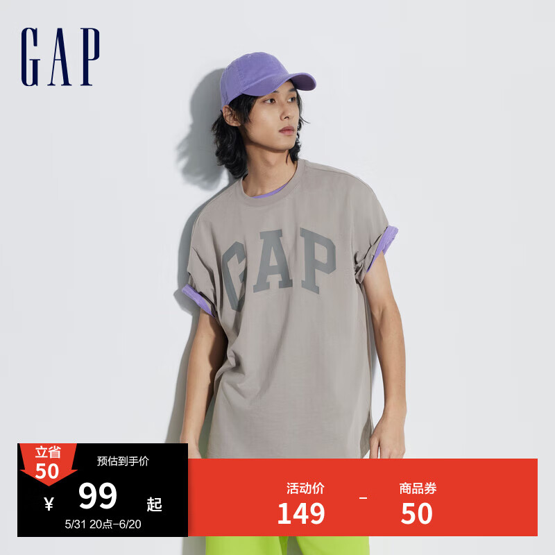 Gap 男士圆领纯棉T恤465796 63.36元（需领券）