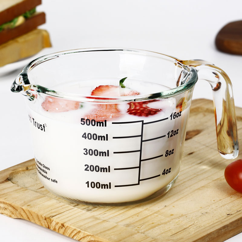 DAS TR 创得 牛奶杯 耐热玻璃杯子微波炉加热量杯家用儿童早餐杯 带刻度 500ml 26.9元