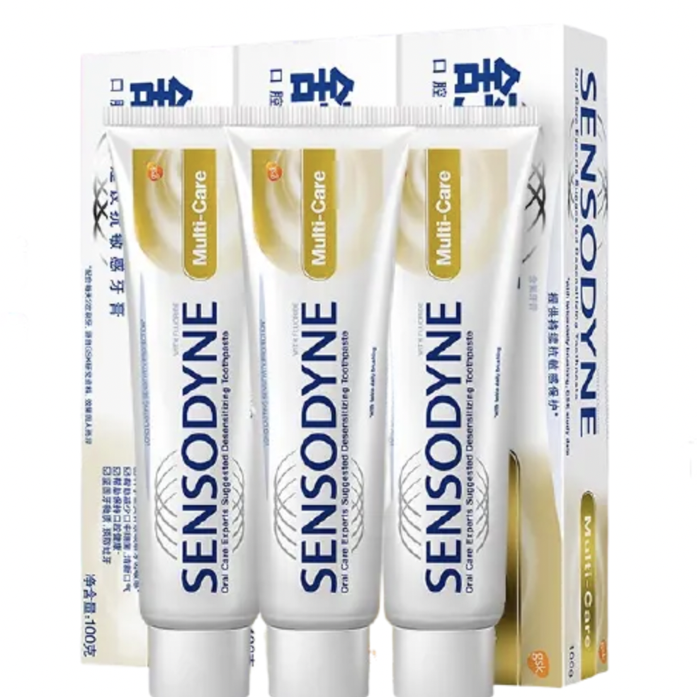 SENSODYNE 舒适达 多效护理 抗敏感 牙膏套装4支装330g（100g×3+旅行装30g×1） 59.9元