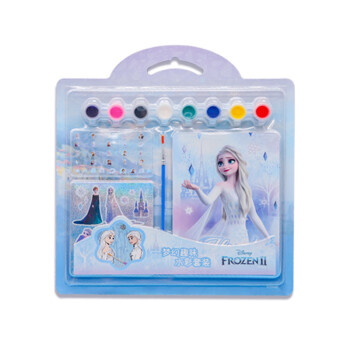 Disney 迪士尼 儿童手工涂色颜料画贴纸 女孩宝宝手工diy制作益智涂色画玩具套装文具礼盒