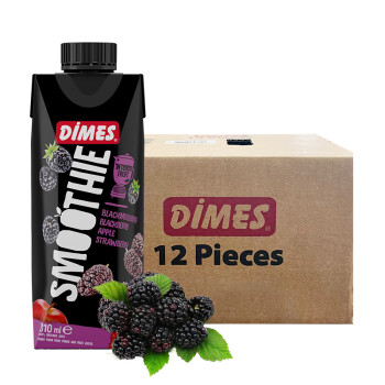 DIMES 迪美汁 进口果汁100%NFC果昔 桑葚黑莓苹果草莓混合果蔬汁310ml*12瓶整箱