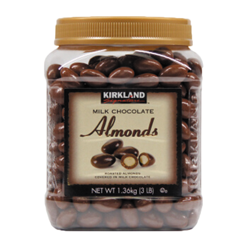 PLUS会员：美国进口，Kirkland 柯克兰 杏仁夹心牛奶巧克力豆 1.36kg*3件 250.46元包邮（合83.49元/件）