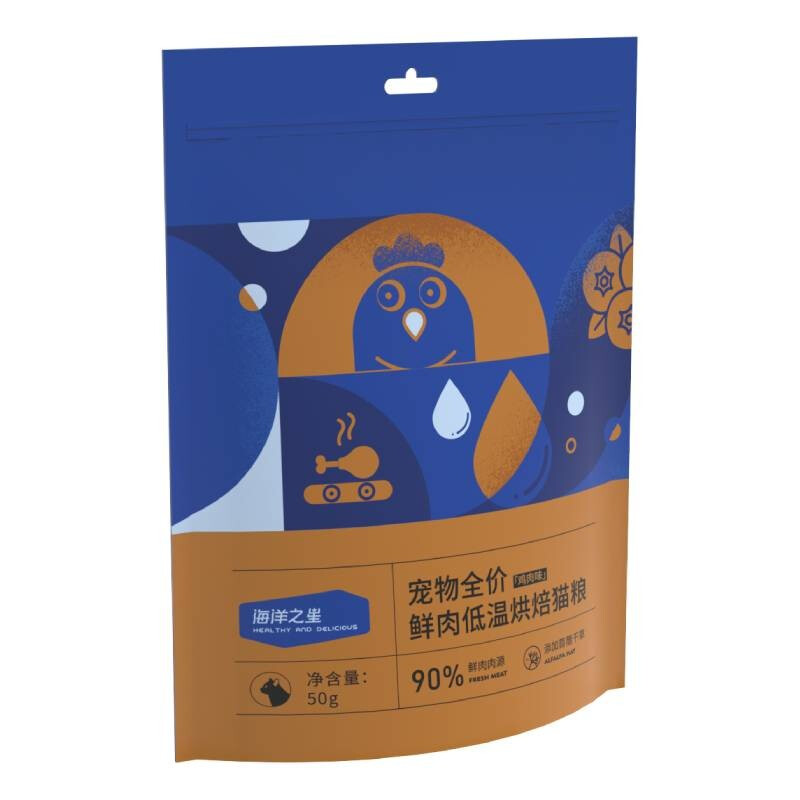 海洋之星 鸡肉味全阶段低温烘焙猫粮 50g 1.81元