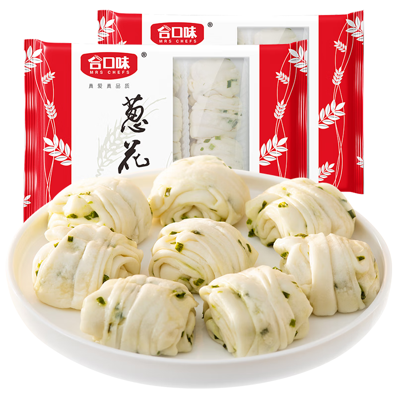 plus会员:合口味 葱油花卷 650g*2袋装 共48个 83.76元（合27.92元/件）