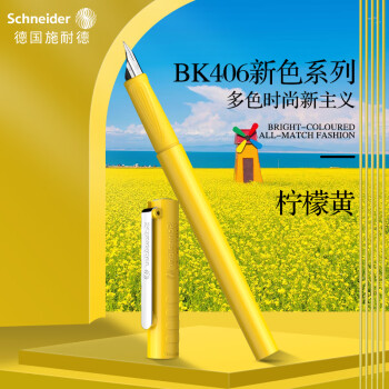 施耐德（Schneider）钢笔办公专用签字笔德国进口墨水笔EF尖BK406-柠檬黄161818