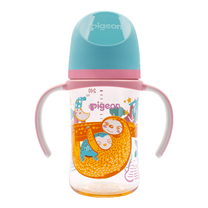 plus会员：Pigeon 贝亲 双把手奶瓶 240ml-树懒宝宝 M号 3个月以上 AA219  80.43元 包邮 （双重优惠）