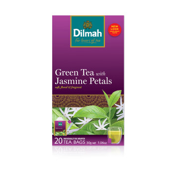 迪尔玛茉莉绿茶锡纸包 20袋*1.5g 茶包 斯里兰卡进口
