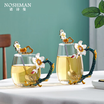 诺诗曼 诗曼结婚礼物送新人情侣水杯一对玻璃杯女士茶杯情人节送女朋友