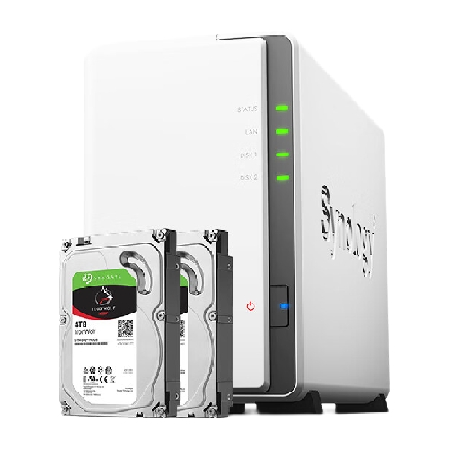 Synology 群晖 DS223j + 希捷 酷狼IronWolf ST4000VN006 8TB（4TB*2） 硬盘套装 2864元