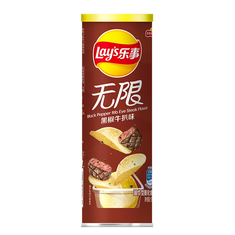 Lay\'s 乐事 无限 薯片 黑椒牛扒味 104g 6.68元