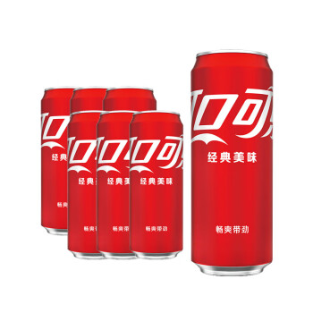 Coca-Cola 可口可乐 口可乐可口可乐（Coca-Cola）碳酸汽水摩登罐饮料330ml*6罐
