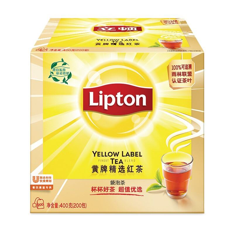 Lipton 立顿 黄牌 精选红茶大盒装 400g（200小袋） 57.58元（需买3件，需用券）