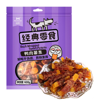 MATCHWELL 益和 宠物狗训练零食奖励烘焙磨牙营养肉干低敏全阶薯条缠鸭肉400g 券后29.9元