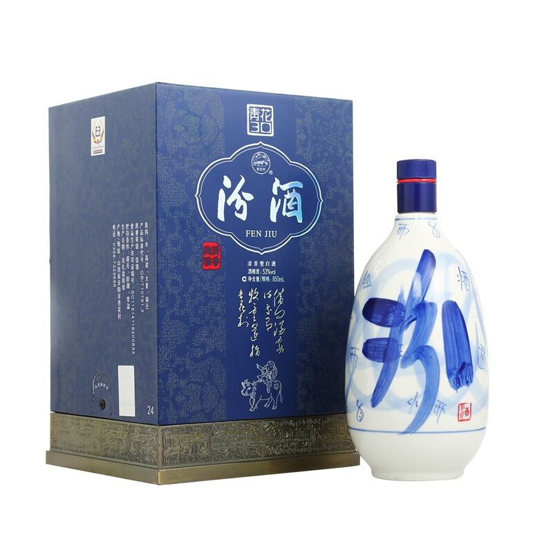 汾酒 青花30 53%vol 清香型白酒 850ml 单瓶装 券后1210.29元