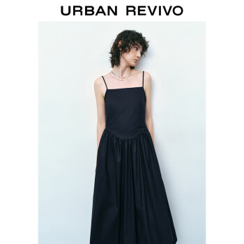URBAN REVIVO UR2024夏季新款女装甜美少女露背系带吊带连衣裙UWU740085