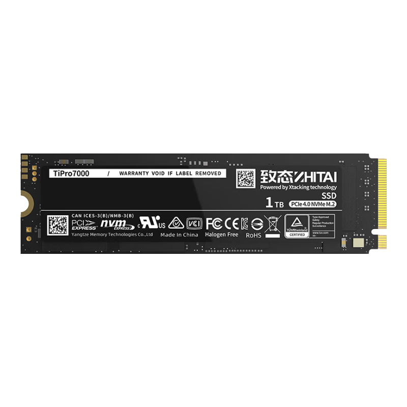 再降价、PLUS会员：致态（ZhiTai）长江存储 1TB SSD固态硬盘 NVMe M.2接口 TiPro7000系列 (PCIe 4.0 产品) 553.44元（需凑单）