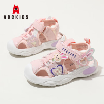 ABCKIDS ABC KIDS童鞋包头女童凉鞋夏季卡通兔子儿童学步鞋3335AX粉色22